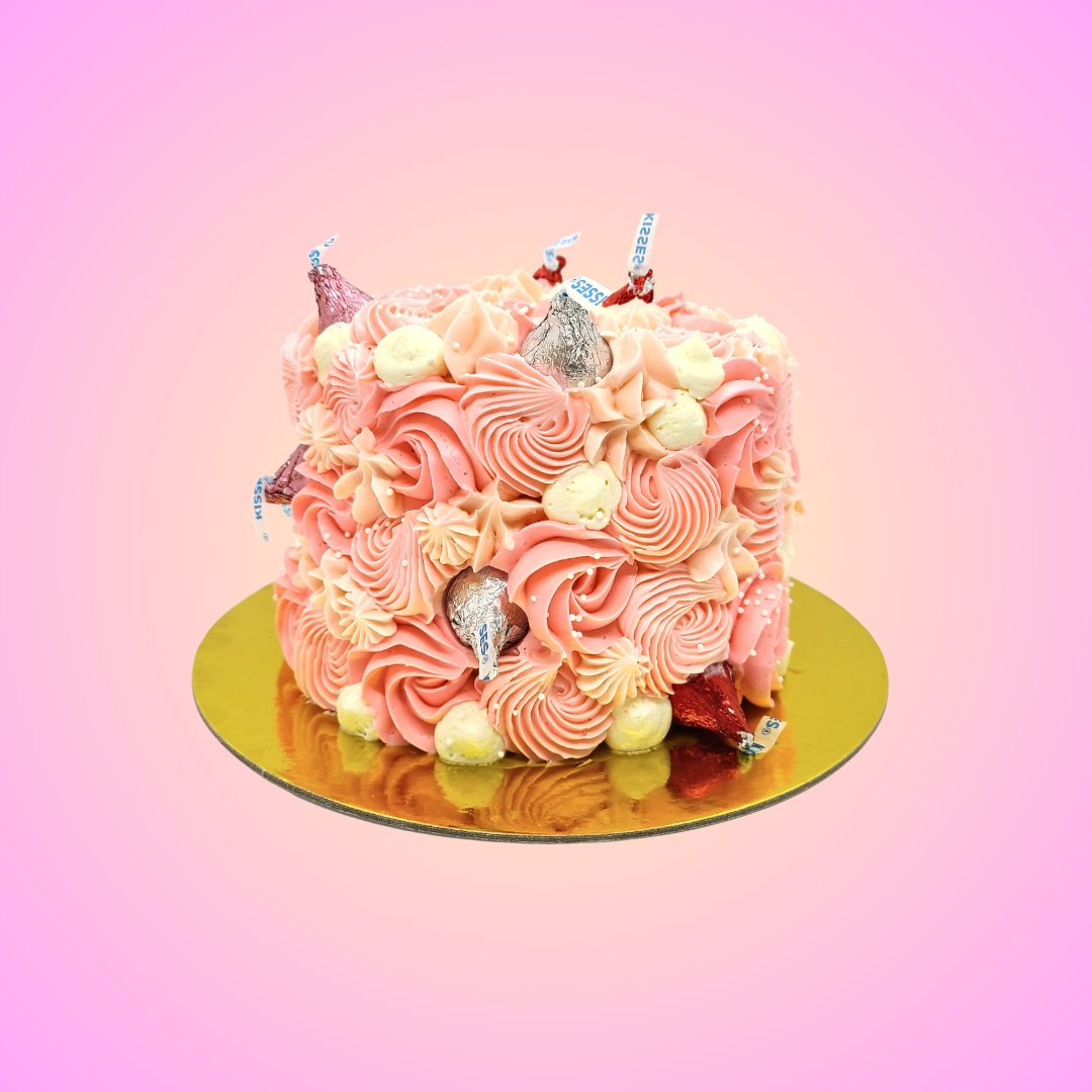 BluebirdCakery's tweet photo. Our Cake for Twos are back for Valentine's Day ❤️ Surprise your loved ones with this mini cake featuring chocolate kisses and pink buttercream swirls. Pre-order now on the website. https://t.co/slroFRNQst