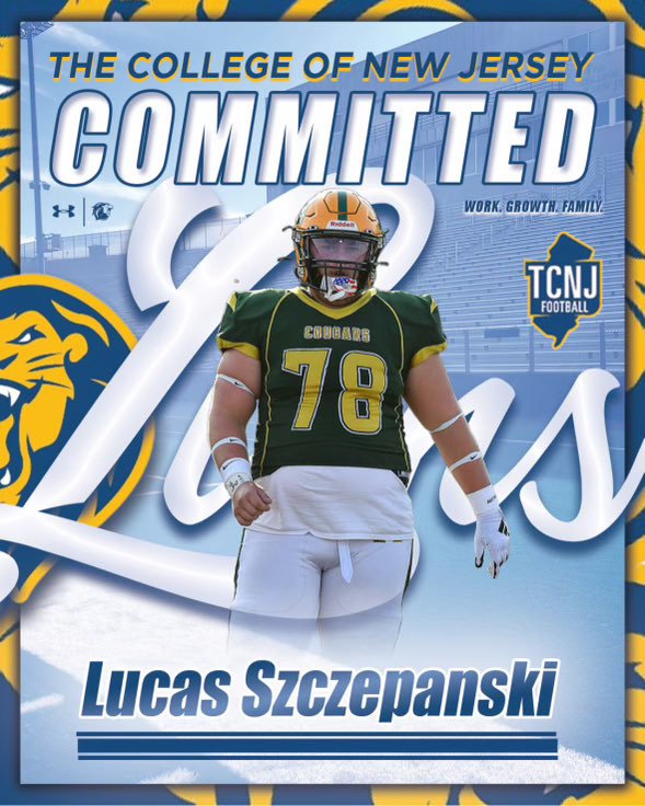 I am very proud to announce my commitment to TCNJ to continue my athletic and academic career!! Thank you to Offensive Line Coach <a href="/CJendryaszek/">Coach Jendryaszek</a> and Head Coach <a href="/CoachCGoff/">𝐂𝐚𝐬𝐞𝐲 𝐆𝐨𝐟𝐟</a> for this amazing opportunity.  #LionPride 
<a href="/FootballMonty/">Zoran Milich</a> <a href="/DanAgs52/">Dan Aguilar</a>