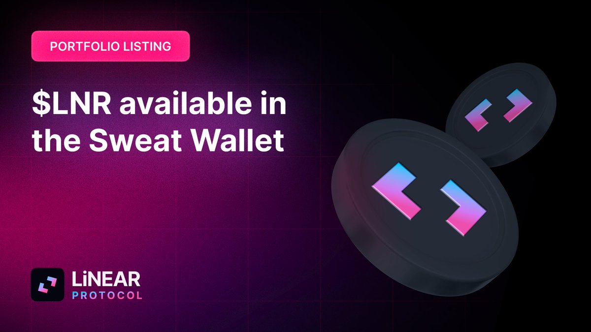 The Sweat Wallet portfolio is now listing $LNR by @LinearProtocol 📱 They provide the highest yield Liquid Staking around, and now you can… Send, receive, and trade $LNR in the Sweat Wallet 🔥 Spread the word by retweeting - 5 random users who retweet will win 200 $SWEAT 🎉