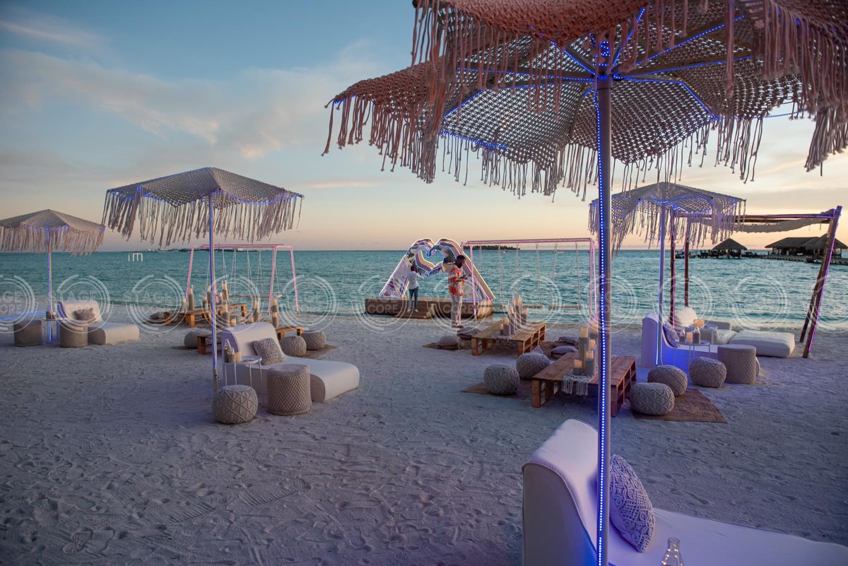 stagecoremv's tweet photo. An exquisite event unfolded for an elite client celebrating their 50th anniversary. The venue was transformed into a stunning space that harmonized with the azure sea and white sands of Maldives. 

At @stagecoremv we craft timeless events tailored to discerning clients worldwide. #VisitMaldives #Events #StageCoreMV