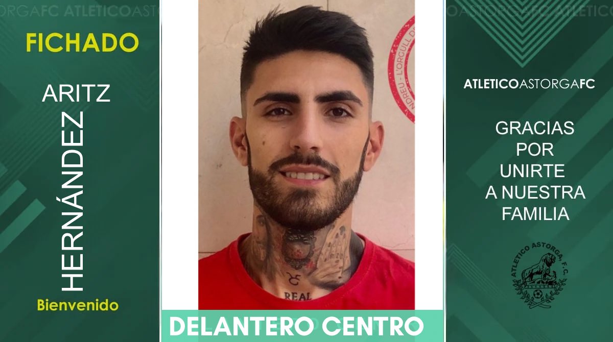 El <a href="/AtleticoAstorga/">Atlético Astorga F.C.</a> ya tiene a su delantero centro, se trata de Aritz Hernández, jugador de 26 años y procedente del <a href="/cdutrillas1958/">CD Utrillas</a>.