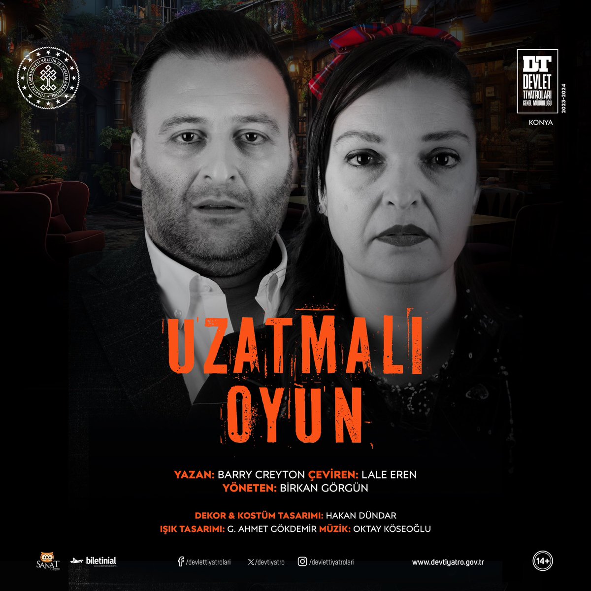 devtiyatro's tweet photo. Devlet Tiyatrosu Sahnesinde Prömiyer...
Konya Devlet Tiyatrosunun, Birkan Görgün rejisiyle, Barry Creyton’un “Uzatmalı Oyun” adlı oyunu, 1 Şubat Perşembe günü, saat 20.00’de, ilk kez seyirci karşısına çıkıyor.
#devtiyatro #devlettiyatroları #turkiyestatetheatre #prömiyer https://t.co/e66lpTruKg