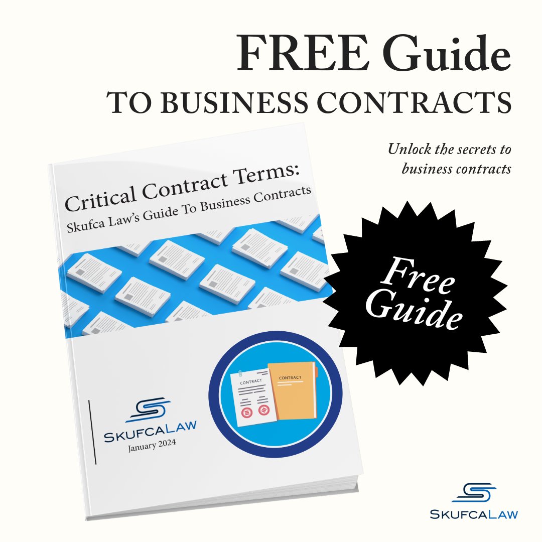 Empower your business with knowledge! Download our ✨FREE✨ guide on navigating business contracts to ensure clarity and success. Your roadmap to contract confidence awaits. 📝💼

#BusinessLaw #SkufcaLaw #BusinessContracts