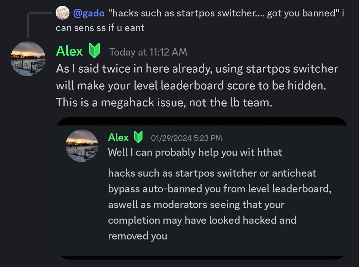 gmd_alex's tweet photo. @gdleaderboards Feel like I need to clarify again because you failed to after acknowledging your mistake. https://t.co/V4Rwd1o9SL