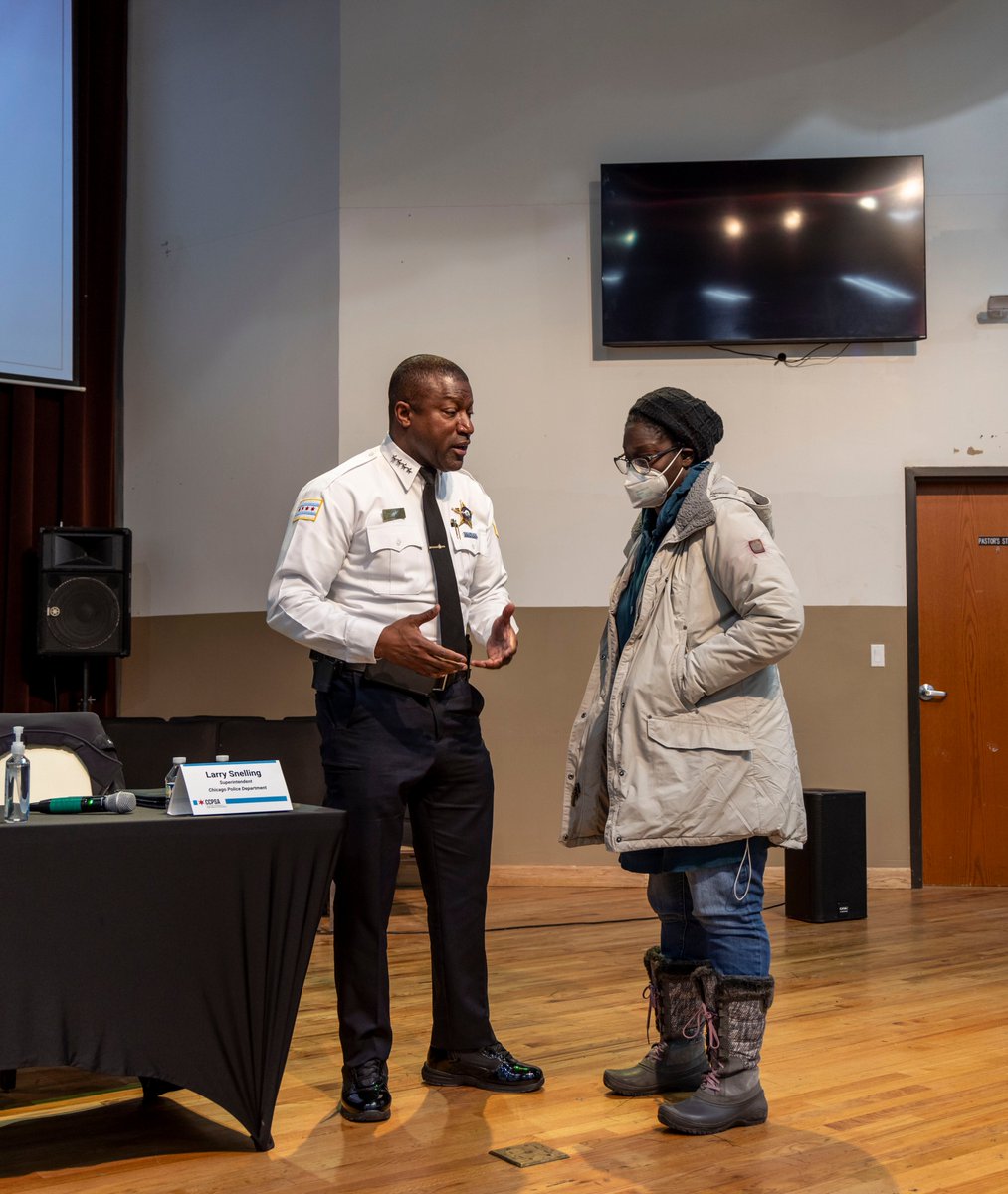 The Community Commission for Public Safety and Accountability held its second public hearing with @CPDSupt Larry Snelling Tuesday night at the JLM Center. During the hearing, Supt. Snelling emphasized the importance of working together with the community to improve public safety.