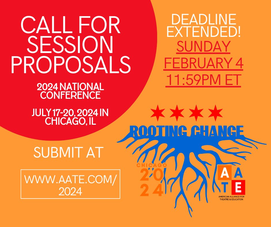 📣📣📣Deadline extended! 📣📣📣 Submit your session proposal for 2024 National Conference by 11:59pm ET Sunday, February 4! There is still more time and we're looking forward to reading your submissions. Submit at aate.com/2024. 😎