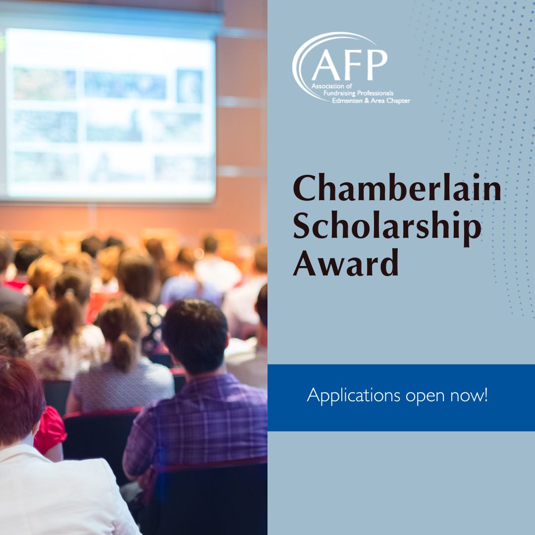 Applications are now open for the Chamberlain Scholarship - which includes full conference registration plus $1,000 for travel costs to the upcoming AFP International Conference on Fundraising. Deadline to apply is February 9 at 5 p.m. Apply here: buff.ly/3u7Mh2q