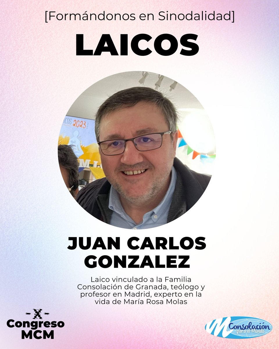 MCMEspana's tweet photo. 2️⃣Mientras, los Laicos Consolación compartirán la mañana con Juan Carlos González que, desde nuestra Casa Madre nos ofrecerá algunas claves sobre el discernimiento comunitario y eclesial de María Rosa Molas https://t.co/1A2sIqpwSp