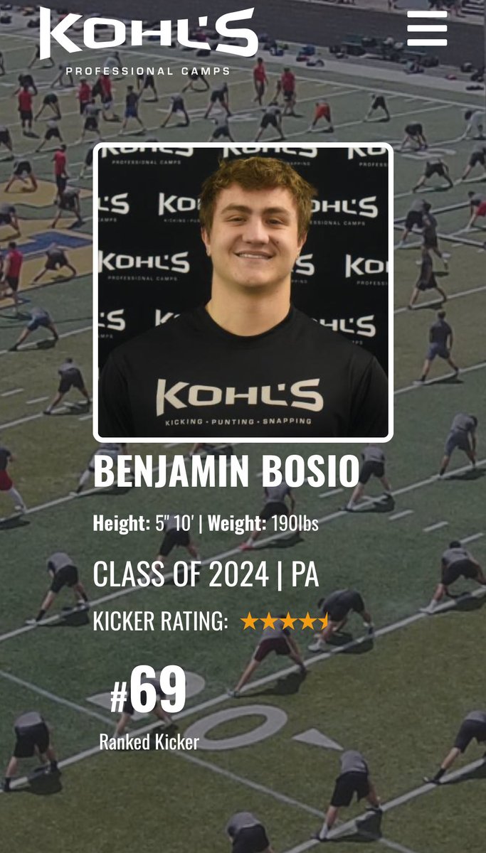 Ben Bosio (@jeff_bosio) on Twitter photo New rankings 69th in 🇺🇸<a href="/benbosio1/">benbosio</a> <a href="/_PopeFootball/">Pope Football</a> <a href="/EddieMish22/">Coach Eddie Mish</a> <a href="/KohlsHighlights/">Kicking, Punting, Long Snapping Highlights</a> New rankings 69th in 🇺🇸<a href="/benbosio1/">benbosio</a> <a href="/_PopeFootball/">Pope Football</a> <a href="/EddieMish22/">Coach Eddie Mish</a> <a href="/KohlsHighlights/">Kicking, Punting, Long Snapping Highlights</a>