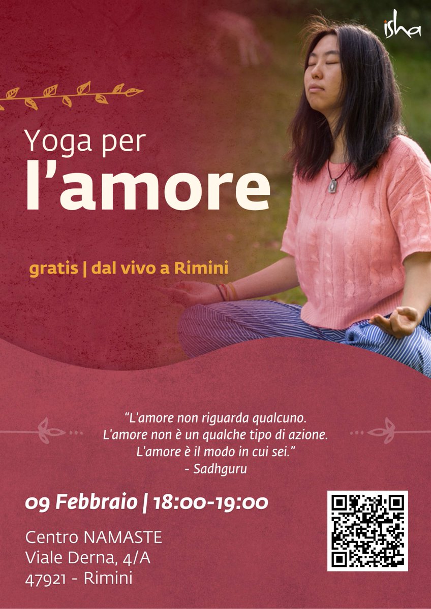ElsaMessilaElsa's tweet photo. 💕Free Offering.
Aperta a tutti.
" Tu puoi rendere l'amore una presenza costante nella tua vita."
#yoga #knowledge
#wellbeing #Health
#enlightenment
Link per registrastrarsi💫
➡️https://t.co/C2CJbDlNlk https://t.co/avS0zcy4hD