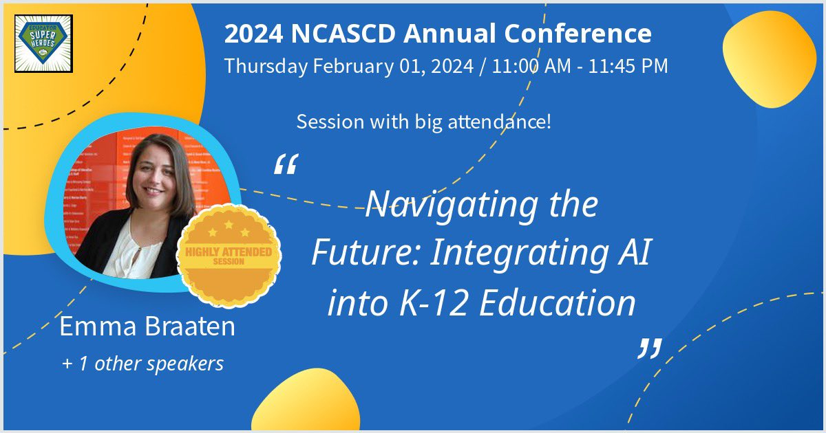 Looking forward to tomorrow’s session on Navigating AI with @MrsAReid at the NCASCD conference! Join us! #AIwiththeFI