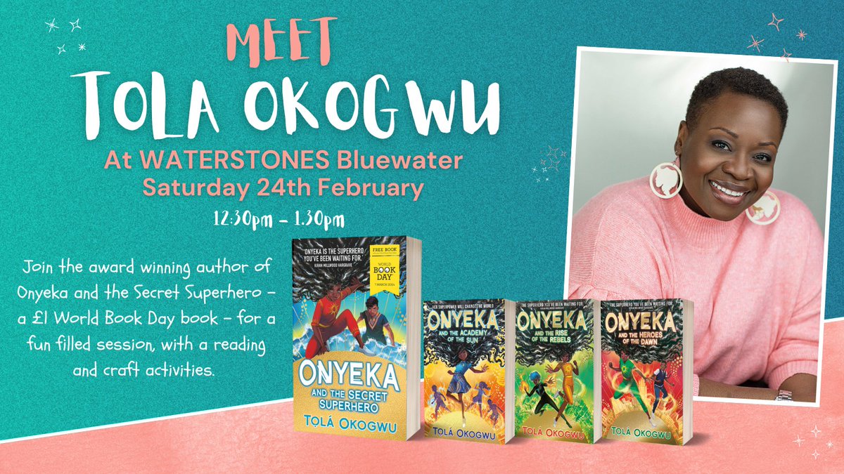 **EVENT ALERT** To celebrate @WorldBookDayUK I’ll be at @Bluewaterstones on the 24th of February to talk about my £1 World Book Day book, Onyeka and the Secret Superhero. It’s FREE and I hope to see you there!