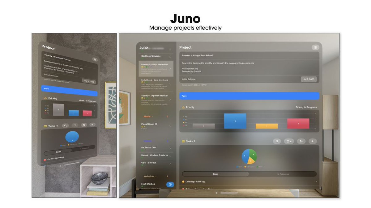 junopmapp's tweet photo. Right in time for the #Apple Vision Pro launch? 

In the next version you’ll have native support for #VisionPro!

#SwiftUI is truly magical, one codebase for native apps* for all Apple platforms 

* macOS version is using the iPad app, will be updated later this year

#indiedev https://t.co/BHCWzbsSc2