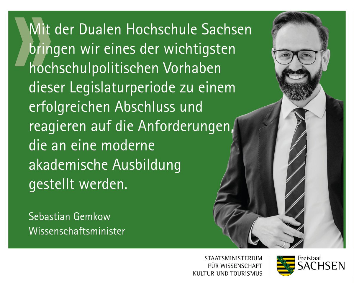 Der  Sächsische Landtag hat am Abend das Gesetz zur Weiterentwicklung der  Berufsakademie Sachsen zur Dualen Hochschule Sachsen beschlossen. Das ist viel mehr als nur eine Namensänderung. Alle Infos hier: medienservice.sachsen.de/medien/news/10…
#DHSN #HochschulenSN