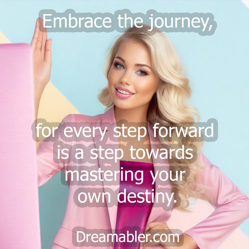 Dreamablercom's tweet photo. Embrace the journey, for every step forward is a step towards  mastering your own destiny. ❤️Follow &amp; 🤩Like &amp; 🔥Comment &amp;  💰Make Money &amp; 💯 Stay Motivated

#dreamabler #selfimprovement #mindsetmatters #personalgrowth #positivevibes #successmindset #dreambig #inspireothers https://t.co/mG2KUboGvy
