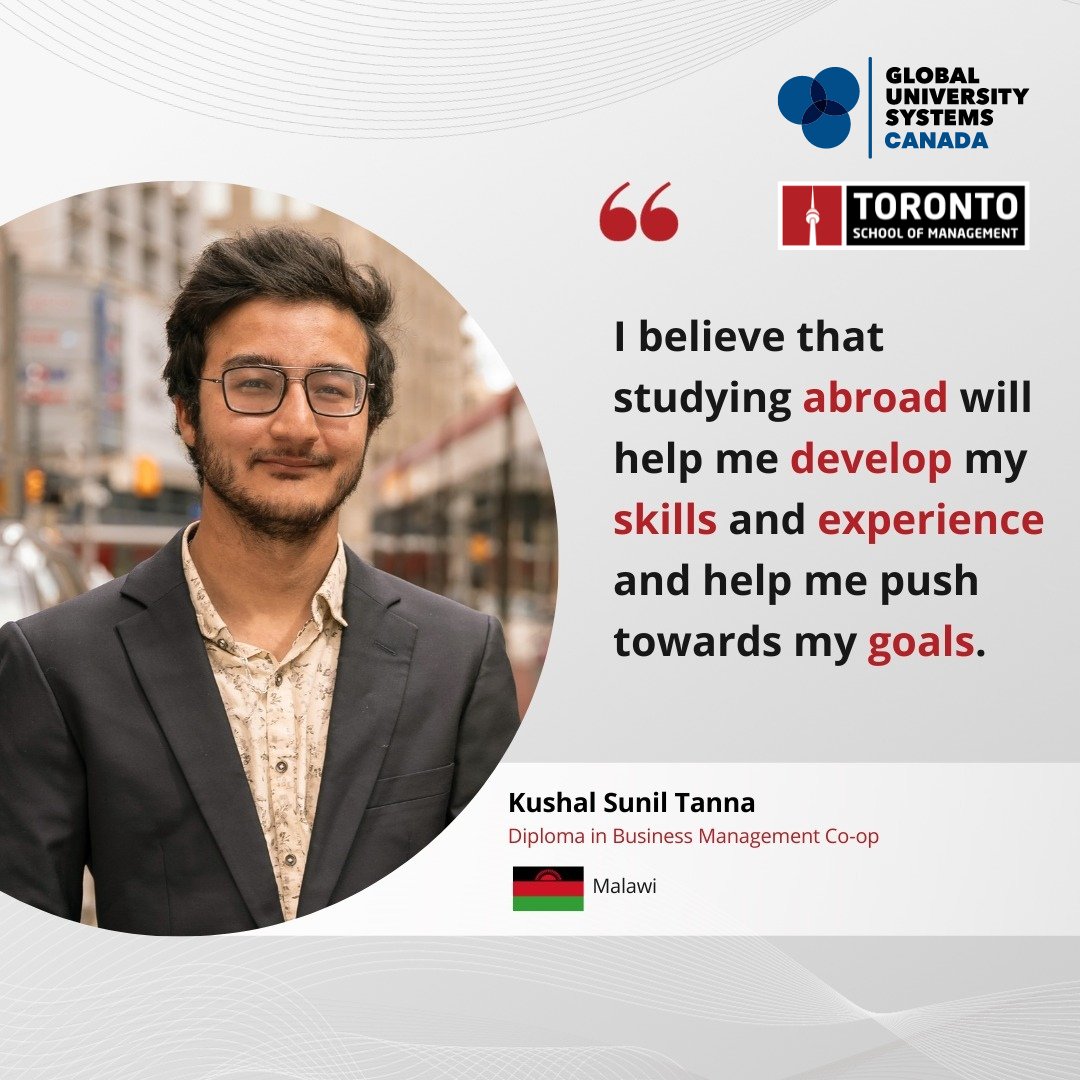 Meet Kushal Sunil Tanna, a dedicated student from Malawi currently enrolled in the Diploma in Business Management Co-op program at @TorontoSoM.

Learn more about TSoM's programs tinyurl.com/2tweexm5.

#GUSCanada #GlobalUniversitySystems #myTSoM #StudyInCanada