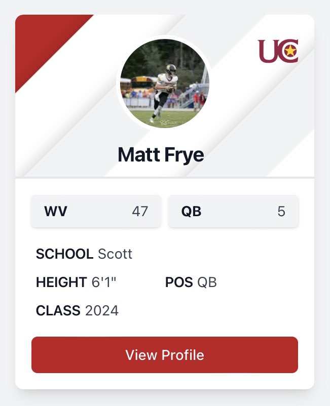Scott QB Matt Frye commits to Charleston! 

Top 50 player in the 2024 rankings and #5 QB. Congrats from PRZ WV! 

#wvprepfb
