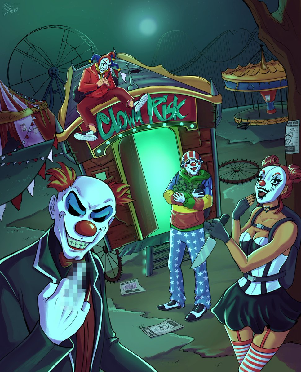 SWeird25's tweet photo. Yick-yuck, yick-yuck...The game starts now🤡Chatterbox, Twinkles, Bon Bon and Hiccups!
#GTARP #nopixelfanart #NewClownOrder #RayMond #ValkyraeFanart @Valkyrae https://t.co/OUUP8AW0Nu