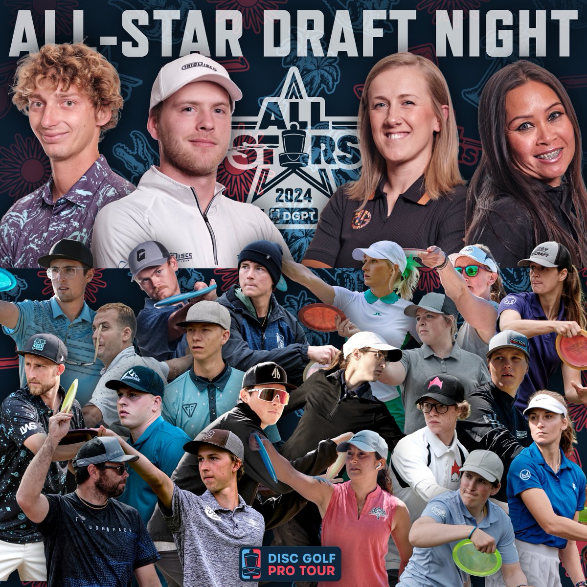DiscGolfProTour's tweet photo. POV: You're a team captain at All-Star Weekend. Who would you draft in the first round? 👀

Mark your calendars for All-Star Draft Night! Next Thursday (2/8) at 4 pm EST⭐️ https://t.co/K0muRXMPrZ