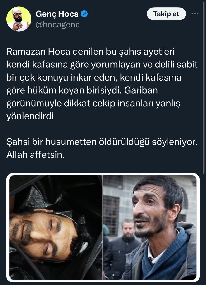 av_kocamanbas's tweet photo. Hüseyin Çevik #ramazanhoca yı resmen hedef göstermiş,

Bir diğer tarikatçı ise olayın arka planı bilinmezken hemen şahsi husumet diye açıklama yapıyor? 

Nerden biliyorsun şahsi husumet olduğunu? 
Emniyete bilgi verdin mi? 
Yoksa hedef mi saptırıyorsun? 

Bu soruşturma katille sınırlı kalmamalı, hedef gösterenler, azmettirenler ve ilgisi olan herkes yargılanmalı!