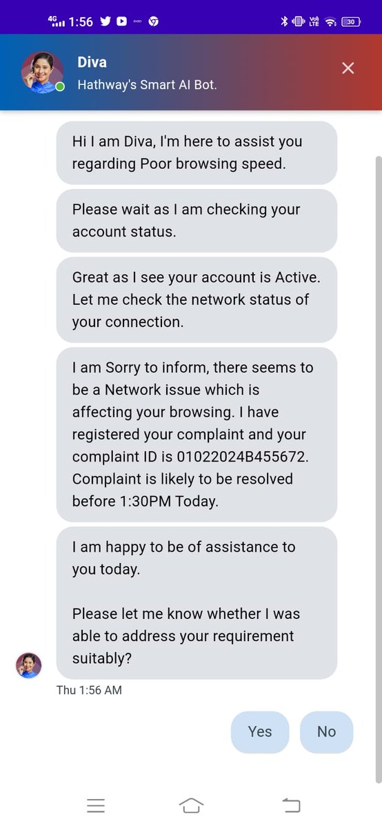 sidsansare27's tweet photo. @HathwayBrdband Your guy came today and fixed it, but yet again at night, the problem occurs again, is this some kind of joke ? I work at night and this is quite frustrating for me, please arrange a permanent fix ASAP! https://t.co/CNdKG6tnZs