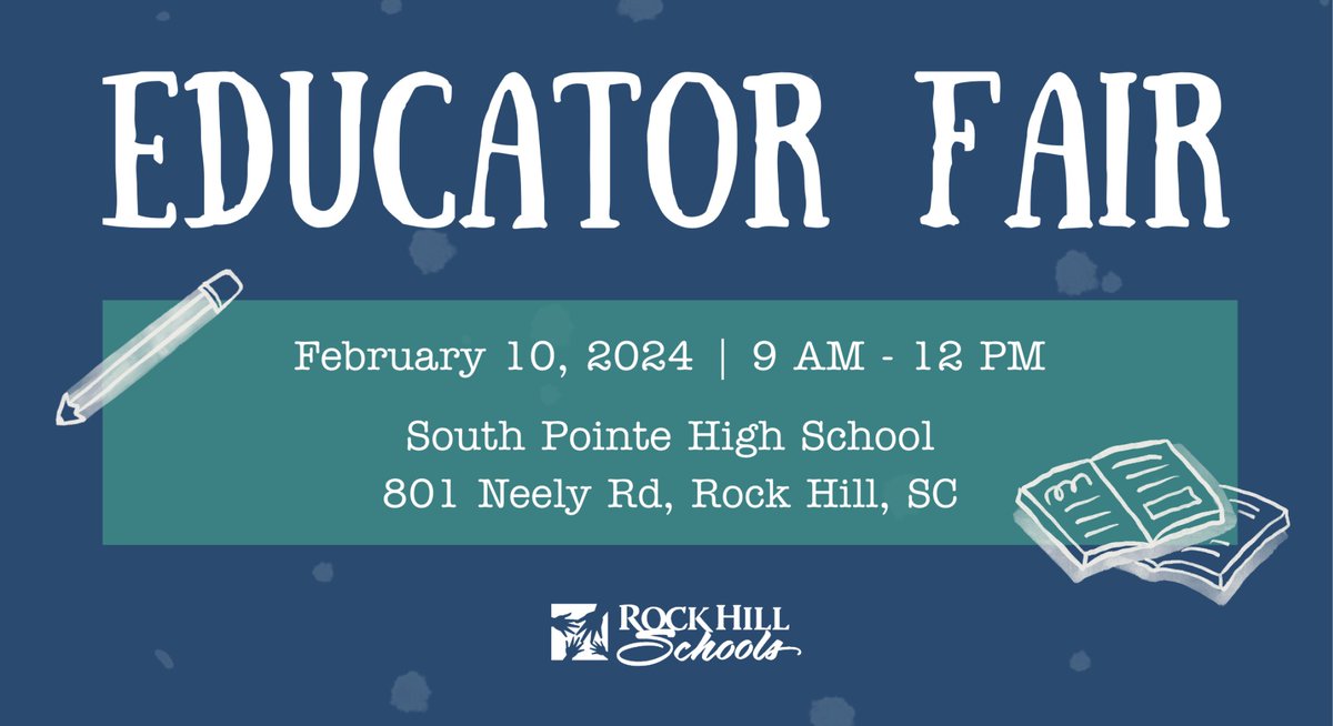 RockHillSchools's tweet photo. Our Educator Fair is the place to learn more about our schools and district. Join us on Feb. 10 at South Pointe High School. RSVP now: https://t.co/Io7zCahgE7 https://t.co/AKpob5jGLo