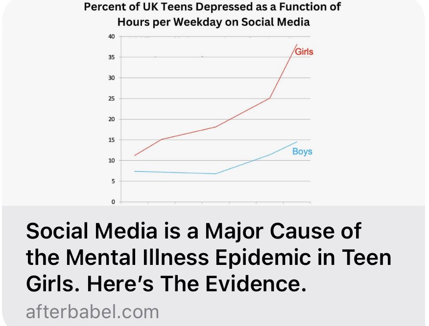 sineadbovell's tweet photo. If you have any doubts about the impact of social media on mental health I highly recommend reading both of these pieces by @JonHaidt 

https://t.co/BnoNyv0riA

https://t.co/OthrsHHJd2 https://t.co/eIMtsvaBU1