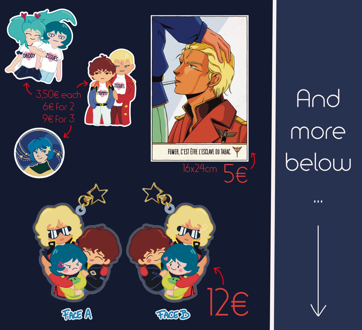SaltySpacenoid's tweet photo. MERCH PRE-ORDERS, SHOP OPENING
-Those are pre-orders: payment is upfront via Paypal so I can know how many products to make
-First payment does NOT include shipping, this will be paid when I know the weight of your order

Please see the thread for the detailed products :) https://t.co/RLEauxF9KP