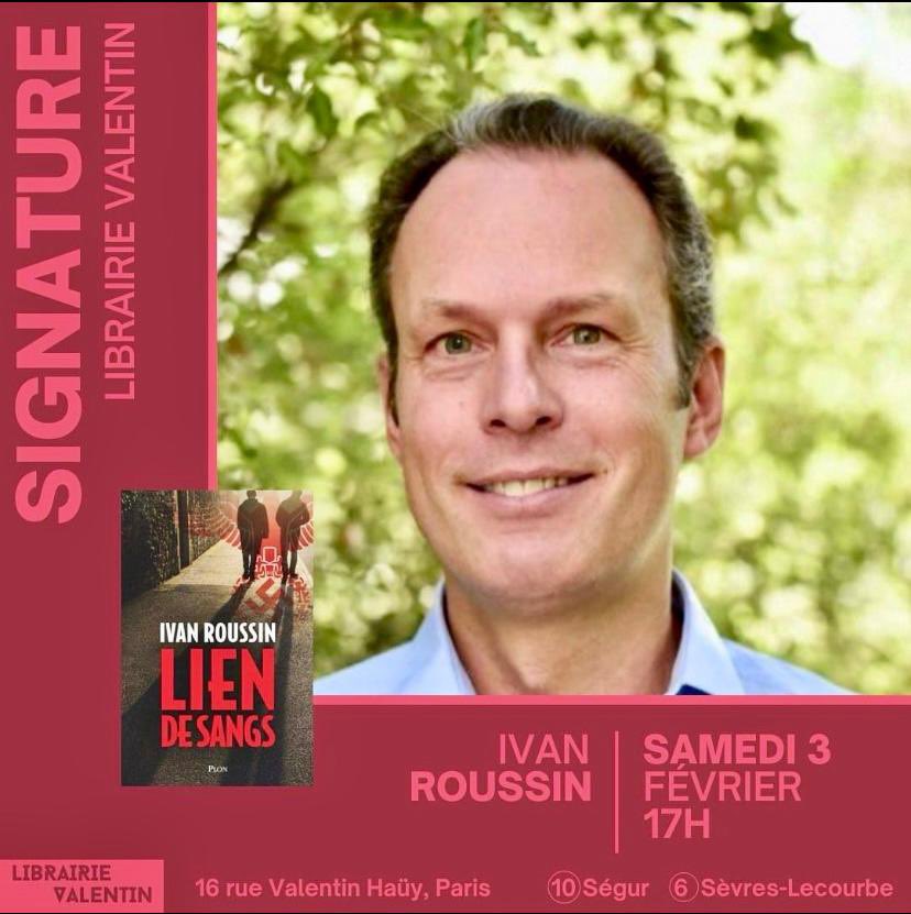 ivanroussin's tweet photo. Séance de dédicace pour mon roman “Lien de Sangs”, un voyage haletant entre France et Chili, du coup d’état au référendum de 1988. Passez me voir 😉 
✍️ samedi 3 février à 17h
👉Librairie Valentin
16 rue Valentin Haüy, 75007 Paris https://t.co/i994ItUxDh