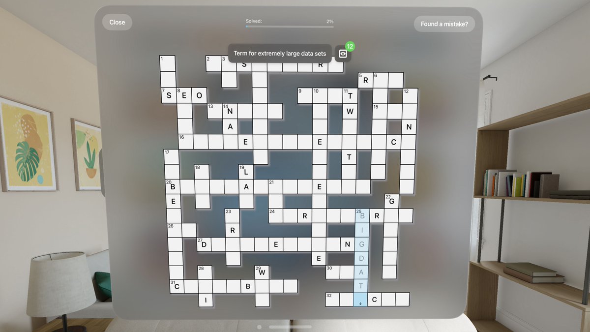 Migrating <a href="/CrossCraftApp/">CrossCraft: Custom Crosswords</a> to #AppleVisionPro took under 6 hours! 🤩

I live-streamed the entire process &amp; will prepare a summary video + article with my learnings.

Watch here:🎬
twitch.tv/Jeehut

Uploading &amp; submitting the build now, hope it passes review before Friday! 🤞