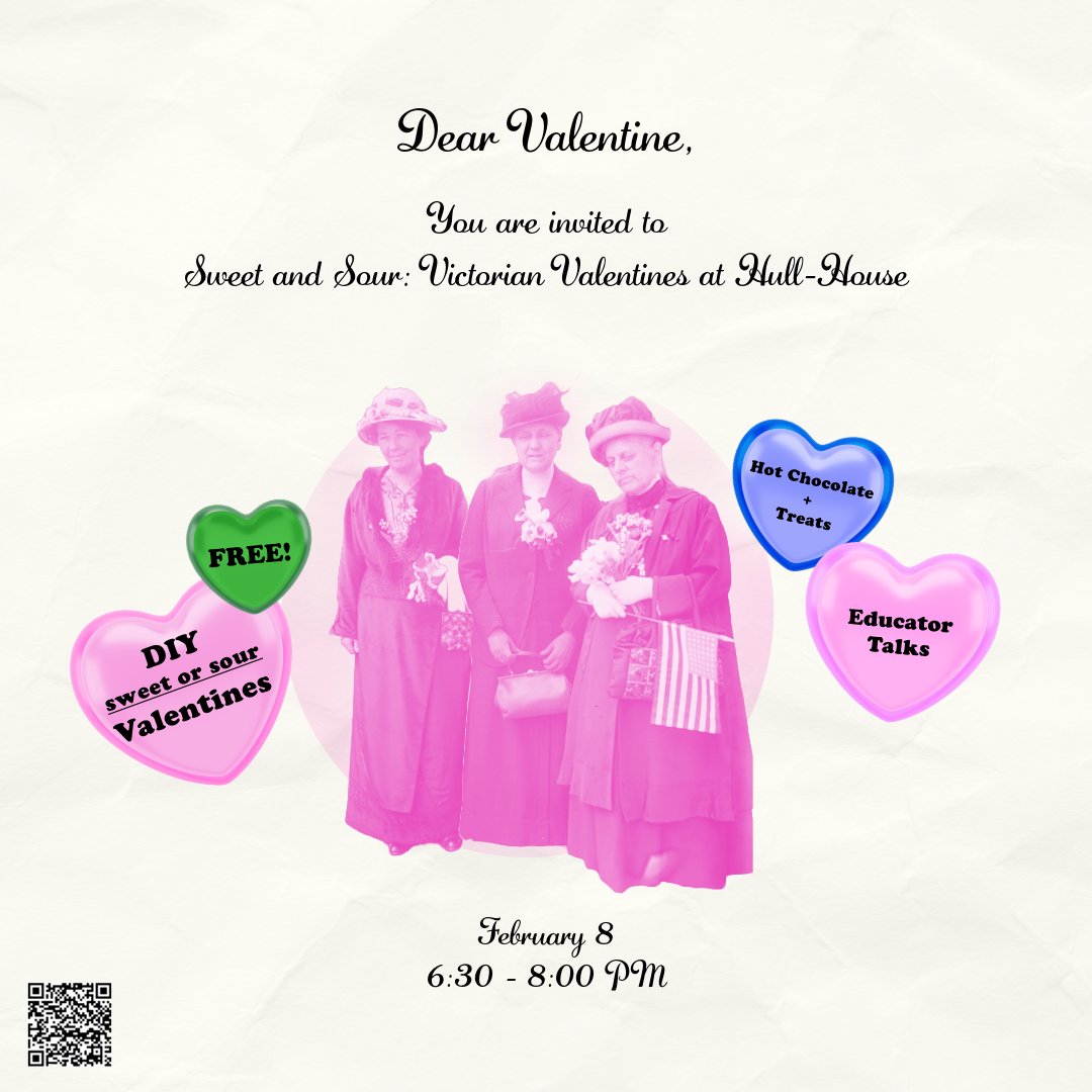 JAHHM's tweet photo. No plans for Valentine's Day? 💔 Check out these programs from Jane Addams Hull-House Museum 🏠 

Family Day
https://t.co/6wtCaXFgZ1

Sweet and Sour
https://t.co/vEsiY8AD9X https://t.co/KVdGF8QRea