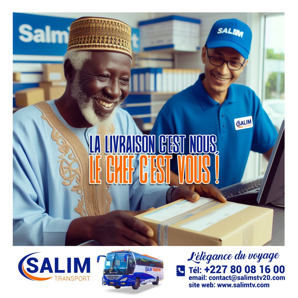 SalimTransport est connu pour sa livraison rapide et fiable avec des agents ponctuel et professionnel qui font tout leur possible pour s'assurer que les colis arrivent en bon état et dans les délais prévu.
Contacter nous pour plus d'info!!!

         L'élégance du voyage !!!
