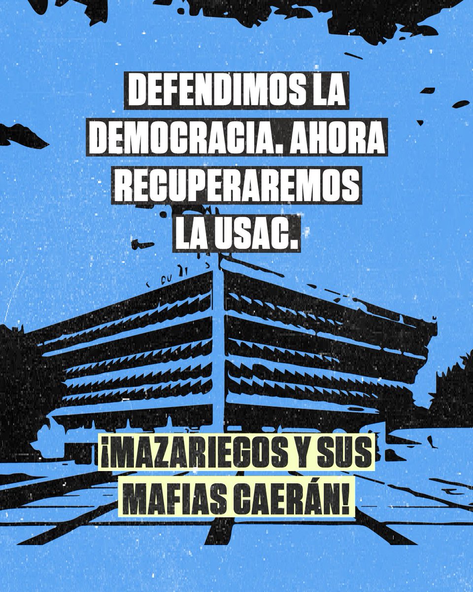 justiciayagt's tweet photo. 👉Hoy se cumplen 348 años de la fundación de la USAC, ahora cooptada por las mafias ¡Recuperaremos la Universidad Pública! 

Mazariegos no es rector 🫵❌ ¡Por una educación pública, gratuita y de calidad ✊🏾! https://t.co/MYTZbUM2eT