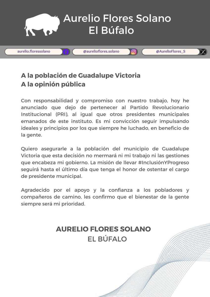 Comunicado A la población de Guadalupe Victoria, Puebla | A la opinión  pública. #NuestraVictoria #InclusiónYProgreso