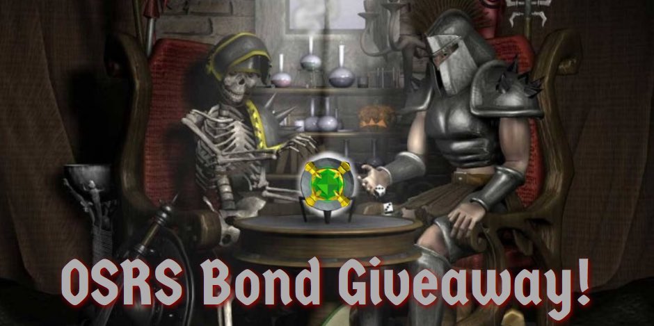 💰#Runescape #Bond #Giveaway💰

1️⃣ Winner! Good luck everyone!🤞

How to enter: 
- Follow <a href="/xEcuaaa/">Ecua</a> ✅
- Like &amp; Retweet this post ✅
- Comment your #OSRS username ✅

Giveaway donated by <a href="/xEcuaaa/">Ecua</a> 👏
