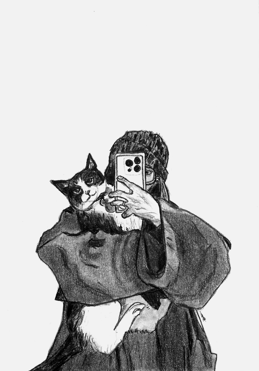 a friend and her cat 🥰