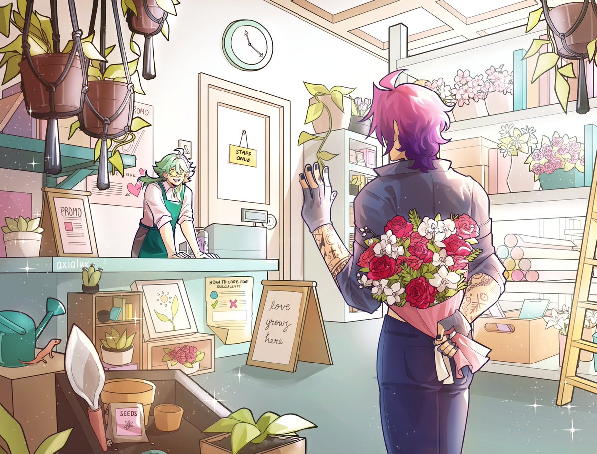 (tattoo artist x florist au) a visitor and a gift #ezkayn