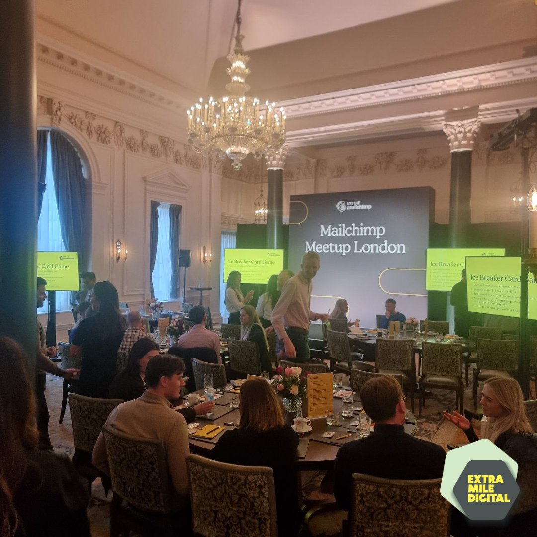 ExtramileD's tweet photo. What a fantastic day ✨✉️

Yesterday our Content Manager Josh attended the @Mailchimp meetup in London. The agenda included: AI application, a demo of the new Mailchimp features and a focus on networking with email strategy being at the forefront. https://t.co/Q7G8hfHUW7