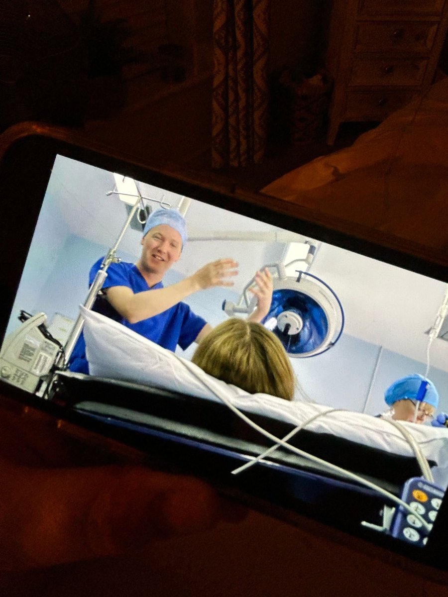 AmiSibbick's tweet photo. Watching #IsThereAnybodyOutThere on @netflix and SO excited to see the AMAZING anaesthetist Phil from @BSUH_icu 🥰 

Phil was SUCH a dream and made me feel so comfortable during a frightening #COVID19 labour! I got high on Gas &amp; Air and Phil told me about his cat! #FindPhil ♥️ https://t.co/SPyvZ63jsQ