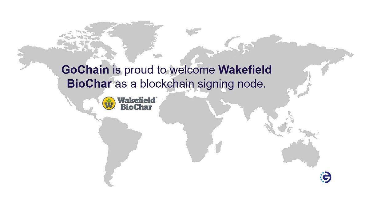 Wakefield BioChar, a leading developer of biochar soil fertilizer and compost products and the largest global producer of carbon removal certificates, announced the signing of a Node Operating Agreement with the GoChain blockchain network. For more: medium.com/gochain/wakefi…