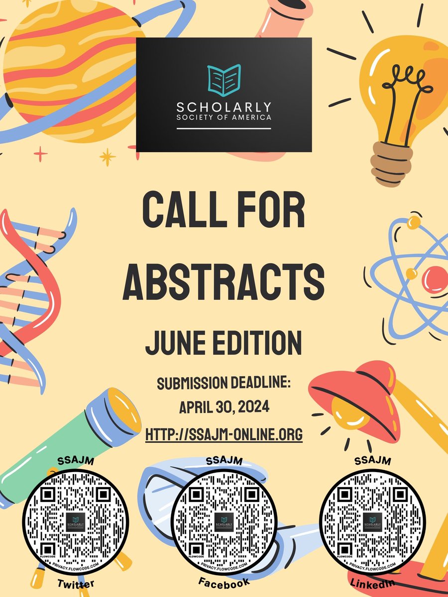 iskandp's tweet photo. Hello everyone!

This is the SSAJM’s call for abstracts for our June edition!

Submission deadline: April 30, 2024

Submit submit submit!

Scan our QR codes to follow us on social media for updates!

https://t.co/L50SDb3hvX https://t.co/rdjPCo2SYC