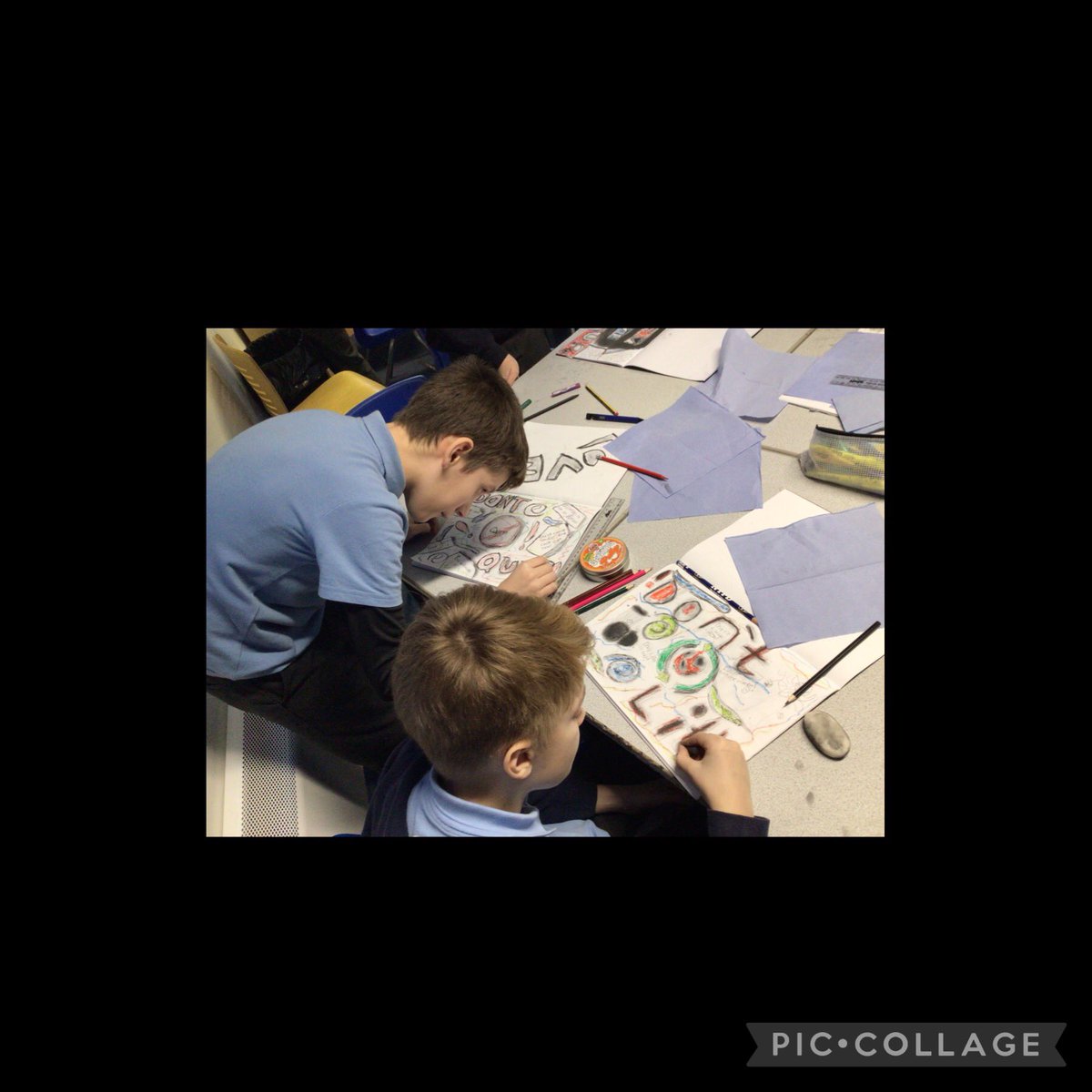 Year6_GV's tweet photo. The children have loved this art unit, where they’ve been able to ‘make their voice heard’ through art❤️ They’ve been using bold colours, symbols to express meaning, as well as applying chiaroscuro⚪️⚫️@kapowprimary What a fabulous unit👏#powersinaction https://t.co/mqtb5ZCagm