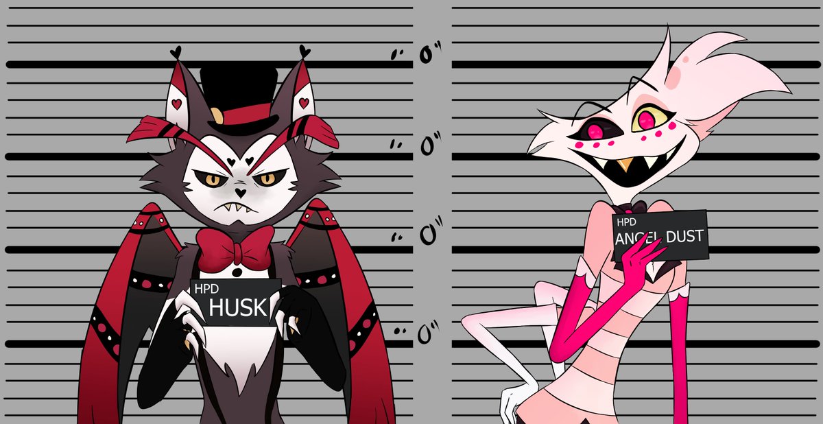 nanimations6's tweet photo. So I made them in the Barbie meme....I love these losers! 
#HazbinHotel #HazbinHotelFanart #angeldusthazbinhotel #Husk #huskerdust #angelhusk https://t.co/71rDIXoaaO