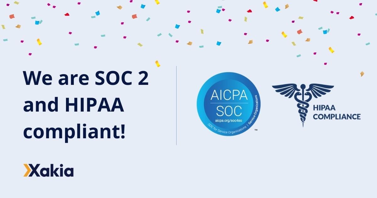 xakiatech's tweet photo. We're excited to share that #Xakia is officially #SOC2 and #HIPAA compliant. Woohoo! ๐๐
Keeping our customer's data safe is our top priority and we're committed to staying at the forefront of security best practices.
#mattermanagement #SecurityStandards #SecurityCompliance https://t.co/IJCShjveTn