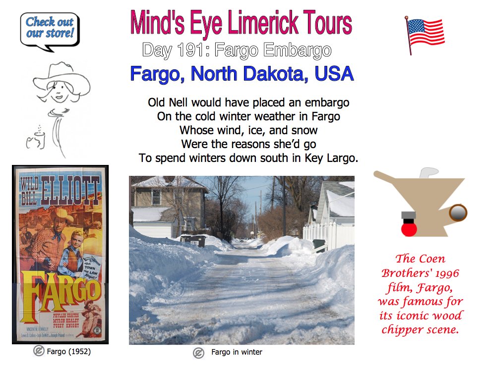 #Limerick #entertainment #humor #store #Fargo #NorthDakota #CoenBrothers #gifts #KeyLargo mindseyelimericktours.com/?p=1393 zazzle.com/store/mindseel…