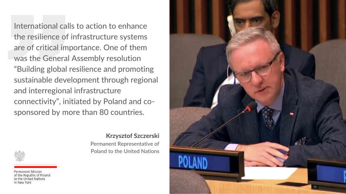 🔥🌲🌊 Climate change's impacts are felt globally with heatwaves, forest fires, and rising sea levels. At the ECOSOC Coordination Segment, Amb. @KSzczerski emphasized the urgent call for building resilient infrastructure to confront these challenges. #PLinECOSOC