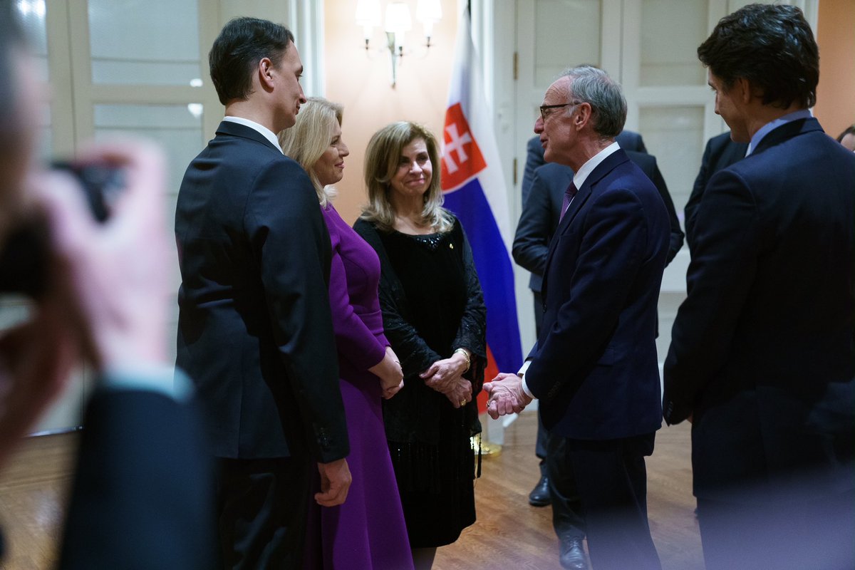 An exceptional honour to meet Slovakia's President, <a href="/ZuzanaCaputova/">Zuzana Čaputová</a>, and her partner, Juraj Rizman. She is a formidable, yet modest, champion of all things I believe in: women's leadership, inclusion, equity and peace. Slovakia and Canada could not be more like minded.
