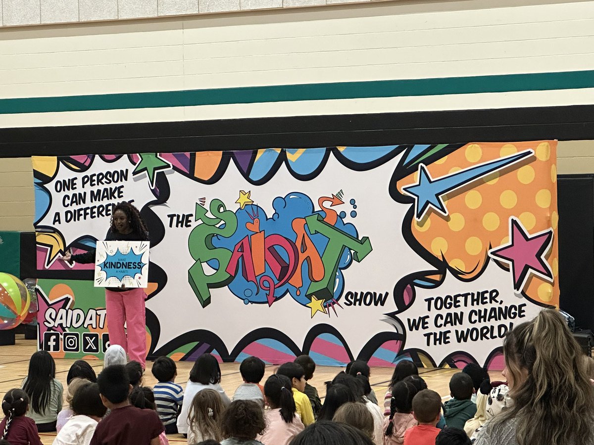 Today we welcomed The Saidat Show team to host two fun filled and very informative assemblies!! We learn so many things and had a lot of fun!! Best assembly of the year so far!