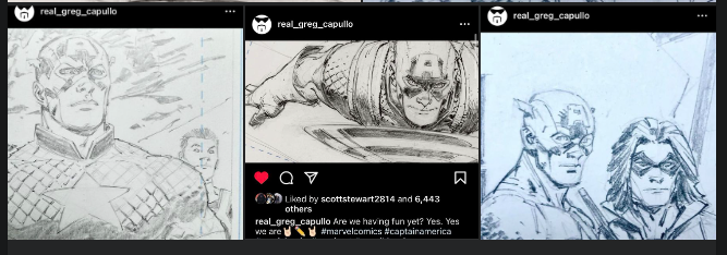 CapComicFans's tweet photo. @JacksonLanzing @GregCapullo You and me both! While he is sharing some very cool Nick Fury images, here are his Cap teases... https://t.co/CiveYLgLwn