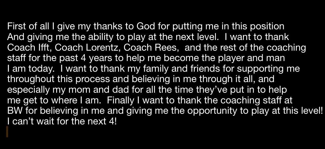 MastJaxson's tweet photo. #AGTG Blessed to announce my commitment to @BWYJFootball!
@CoachHilvert @CoachBMiller17 @Coach_Parnell @coach_rees_dhs @coach_jmperez https://t.co/2No5h2yt44